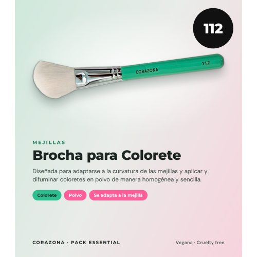CORAZONA Pack Brochas Essential con 5 Herramientas para Maquillaje y Regalo Cubilete Veganas y Cruelty Free
