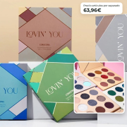 CORAZONA Pack de Paletas de Sombras Total Lovin' You 4 Paletas Veganas y Cruelty Free con 9 Sombras Cada Una en Tonos Mate Metalizados y Glitter