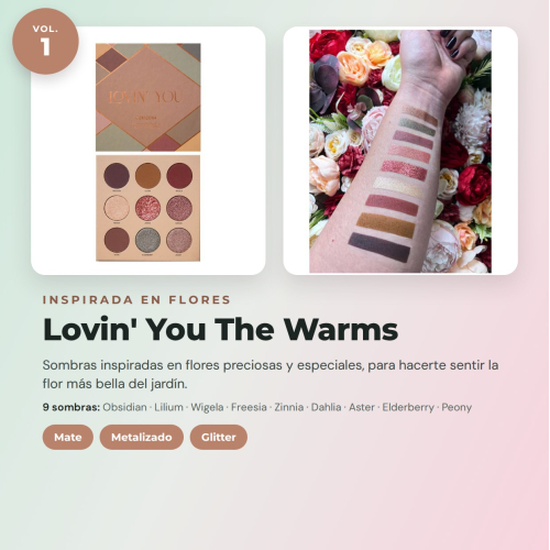 CORAZONA Pack de Paletas de Sombras Total Lovin' You 4 Paletas Veganas y Cruelty Free con 9 Sombras Cada Una en Tonos Mate Metalizados y Glitter