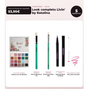 CORAZONA - Pack Look Completo Livin' by Ratolina - Paleta de Sombras + 2 Pinceles + Delineador + Perfilador de Labios
