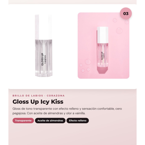 CORAZONA - Pack Trío Labios con The Limit Cinnamon Roll, Pure Crystal Cocoa y Gloss Up Icy Kiss