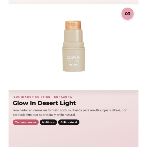 CORAZONA - Pack Trío Mejillas Blush In - Berry Wine + Bronze In - Maui + Glow In - Desert Light