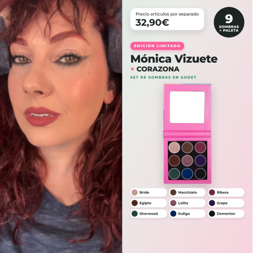 CORAZONA - Paleta de sombras personalizada Mónica Vizuete