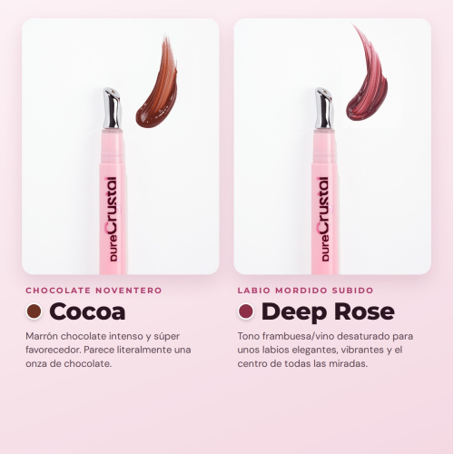 CORAZONA - Set Pure Crystal Tinted Lip Serum Edición Limitada - 6 Tintes Labiales Sérum con Aplicador Metálico Efecto Frío - Acabado Glossy y Tinte de Larga Duración