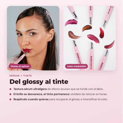 CORAZONA - Set Pure Crystal Tinted Lip Serum Edición Limitada - 6 Tintes Labiales Sérum con Aplicador Metálico Efecto Frío - Acabado Glossy y Tinte de Larga Duración