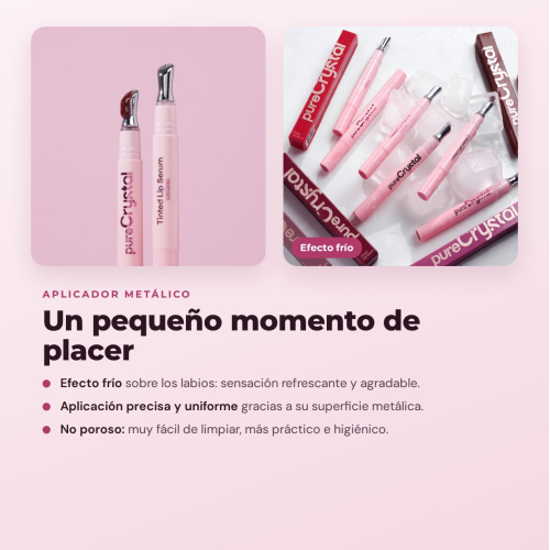 CORAZONA - Set Pure Crystal Tinted Lip Serum Edición Limitada - 6 Tintes Labiales Sérum con Aplicador Metálico Efecto Frío - Acabado Glossy y Tinte de Larga Duración