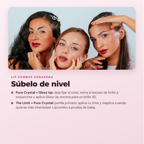CORAZONA - Set Pure Crystal Tinted Lip Serum Edición Limitada - 6 Tintes Labiales Sérum con Aplicador Metálico Efecto Frío - Acabado Glossy y Tinte de Larga Duración