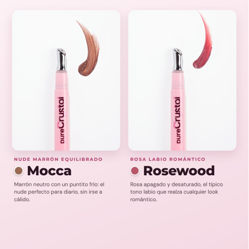 CORAZONA - Set Pure Crystal Tinted Lip Serum Edición Limitada - 6 Tintes Labiales Sérum con Aplicador Metálico Efecto Frío - Acabado Glossy y Tinte de Larga Duración