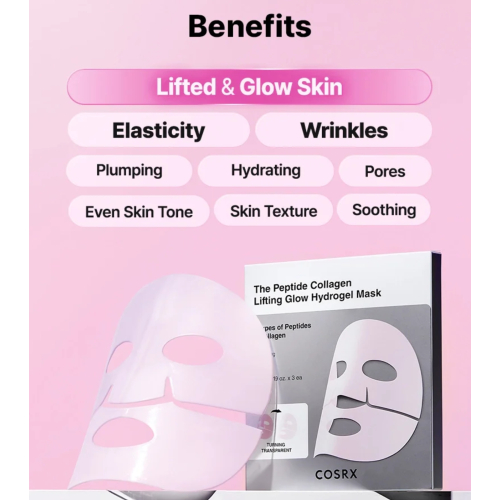 COSRX - Pack de 3 mascarillas faciales The Peptide Collagen Lifting Glow