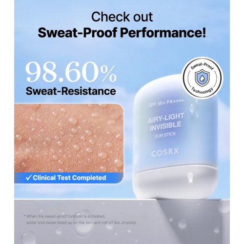COSRX - Protector solar facial en stick Airy-Light Invisible SPF50 PA++++