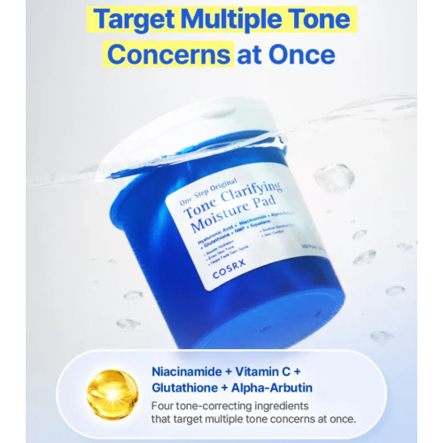 COSRX - Tónico facial hidratante formato pads One Step Original Tone Clarifying