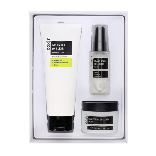 COXIR - Set de cuidado facial antimanchas Black Snail Gift Set