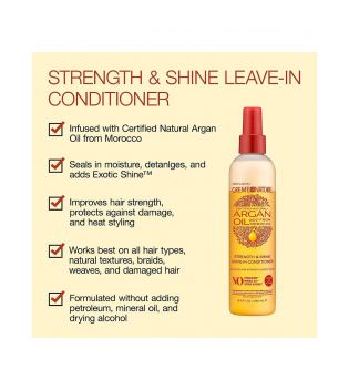 Creme of Nature - Acondicionador leave-in con aceite de argán Strength & Shine