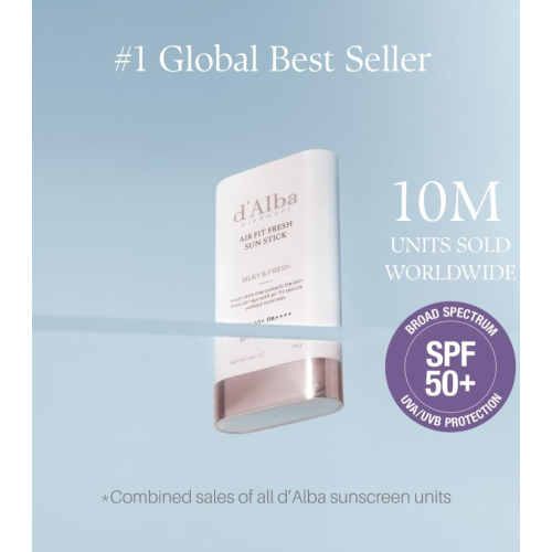 D'Alba - Protector solar facial en stick Air Fit Fresh SPF50+ PA++++