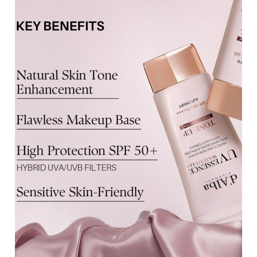 D'Alba - Protector solar facial Tone-Up Pink Correcting SPF50+ PA++++
