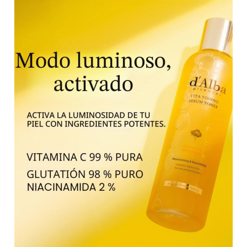 D'Alba - Tónico-Sérum facial iluminador Vita Toning