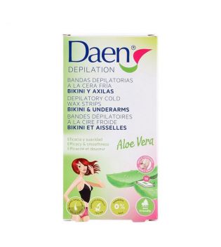 Daen - Bandas depilatorias bikini y axilas a la cera fría - Aloe Vera