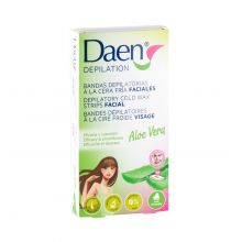 Daen - Bandas depilatorias faciales cera fria - Aloe Vera