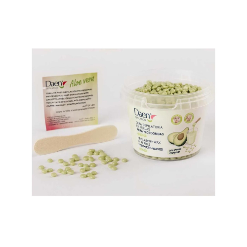 Daen - Cera depilatoria en perlas para microondas - Aguacate