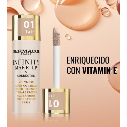 Dermacol - Base de maquillaje y corrector 2 en 1 Infinity - 01: Fair