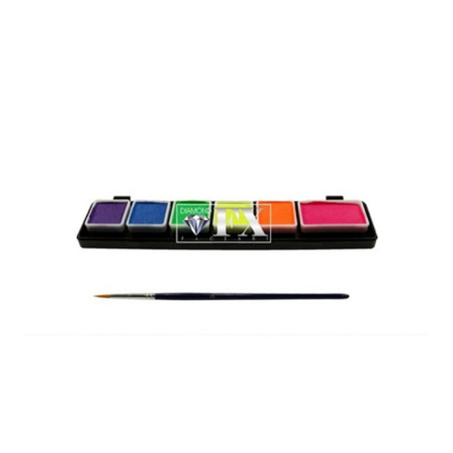 Diamond FX - Paleta de 6 Aquacolores Fluorescentees para Rostro y Cuerpo