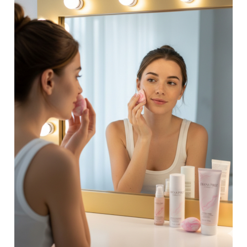 Diana Piriz Cosmetics - Esponja de maquillaje Pink Sakura + Estuche de ventilación