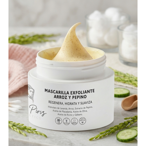 Diana Piriz Cosmetics - Mascarilla exfoliante de arroz y pepino