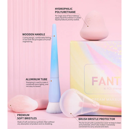 Docolor - Set de brochas y accesorios Fantasy Set (18 piezas)