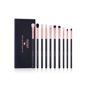 Docolor - Set de pinceles para ojos (10 piezas) - Negro