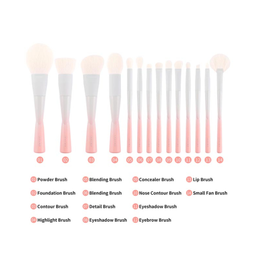 Docolor - Set de pinceles para ojos Small Waist (14 piezas)