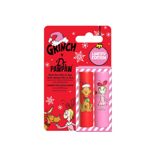 Dr. Paw Paw - *The Grinch* - Dúo de bálsamos labiales con color - Peach Pink & Ultimate Red