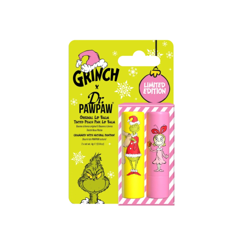 Dr. Paw Paw - *The Grinch* - Dúo de bálsamos labiales - Peach Pink & Original