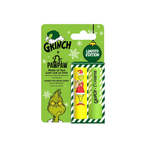 Dr. Paw Paw - *The Grinch* - Dúo de cuidado labial - Candy Cane Lip Scrub & Original