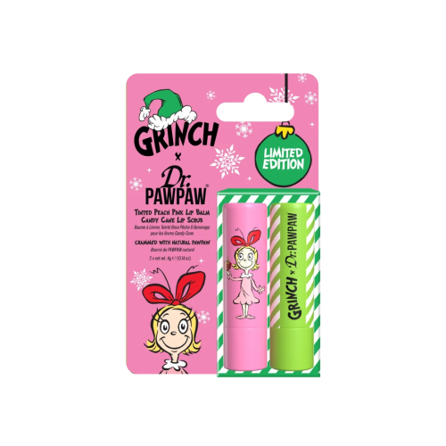 Dr. Paw Paw - *The Grinch* - Dúo de cuidado labial - Candy Cane Lip Scrub & Peach Pink