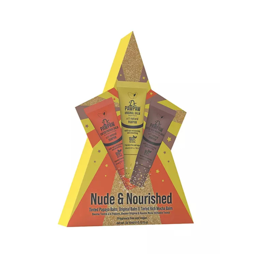 Dr. Paw Paw - Trío de bálsamos labiales Nude & Nourished - Tinted Papaya, Original & Tinted Rich Mocha