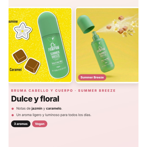 Dr. PAWPAW - Pack 3 Brumas Perfumadas para Cabello y Cuerpo Tropical Haze, Beach Paradise y Summer Breeze