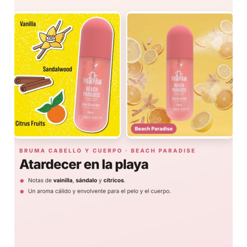 Dr. PAWPAW - Pack 3 Brumas Perfumadas para Cabello y Cuerpo Tropical Haze, Beach Paradise y Summer Breeze