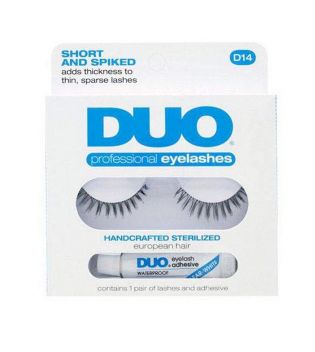 DUO - Pack de pestañas postizas + pegamento para pestañas Short and Spiked - D14