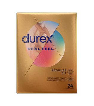 Durex - Preservativos sensación piel con piel Real Feel - 24 unidades