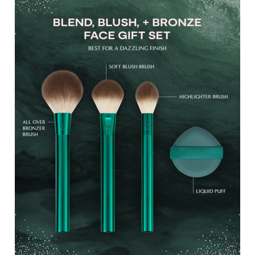Ecotools - *Holidays* - Set de brochas Blend, Blush, + Bronze Face Set