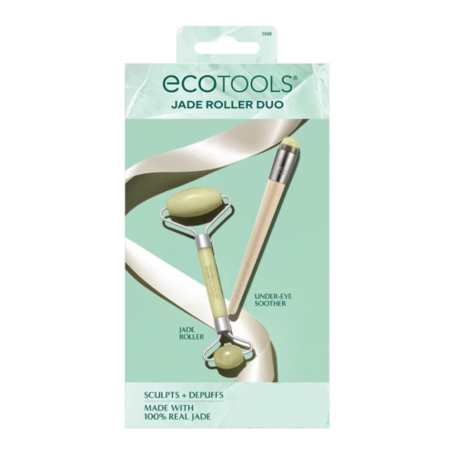 Ecotools - *Holidays* - Set rodillo facial y rodillo para contorno de ojos Jade Roller Duo