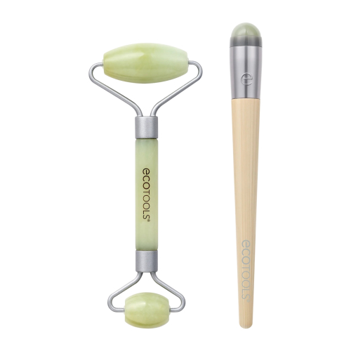 Ecotools - *Holidays* - Set rodillo facial y rodillo para contorno de ojos Jade Roller Duo
