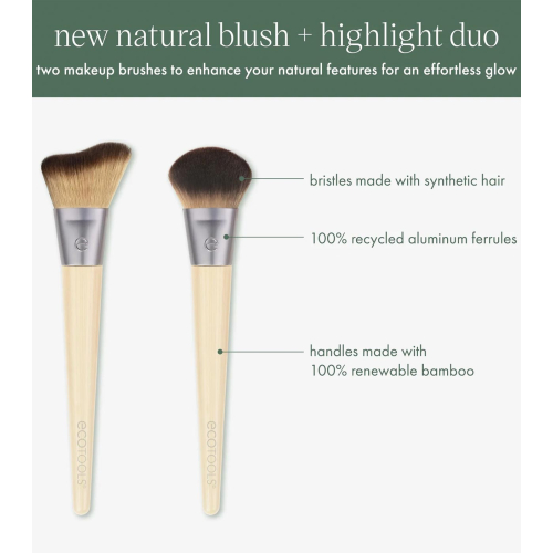 Ecotools - *New Natural* - Set de brochas Blush & Highlight Duo
