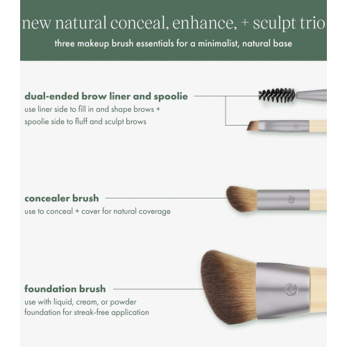 Ecotools - *New Natural* - Set de brochas Conceal, Enhance & Sculpt Trio