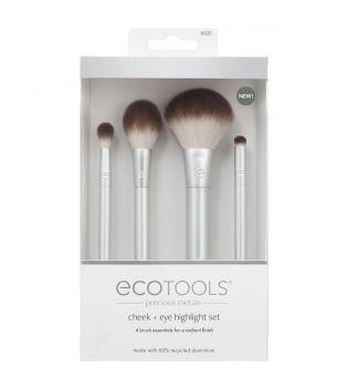 Ecotools - *Precious Metals* - Set de 4 brochas Cheek + Eye Highlight