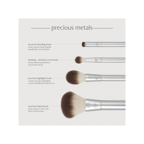 Ecotools - *Precious Metals* - Set de 4 brochas Cheek + Eye Highlight