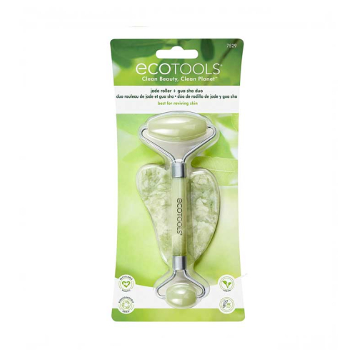 Ecotools - Set rodillo facial y gua sha de jade