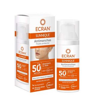 Ecran - *Sunnique* - Fluido protector solar facial antimanchas SPF50+