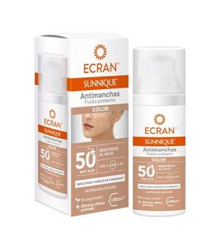 Ecran - *Sunnique* - Fluido protector solar facial antimanchas SPF50+ - Color