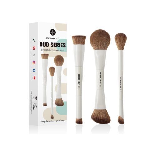 Eigshow - *Duo Series* - Set de 3 brochas dobles de maquillaje - White